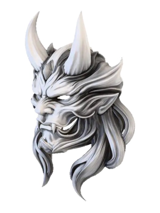 Ascendant Oni 3D model, vytvořený pomocí AI