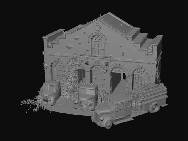 3D model for old abandoned fire station that has been sitting for ages through the zombie appocalyps