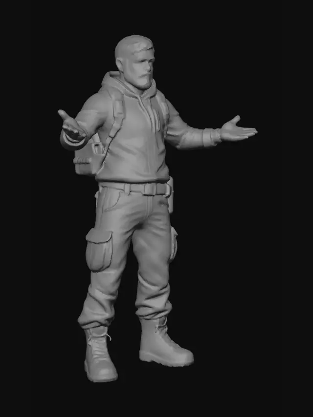 3D model for a survivalist hero for MY seattler based zombie game.. seattle attire not holding anything so i can animate easily