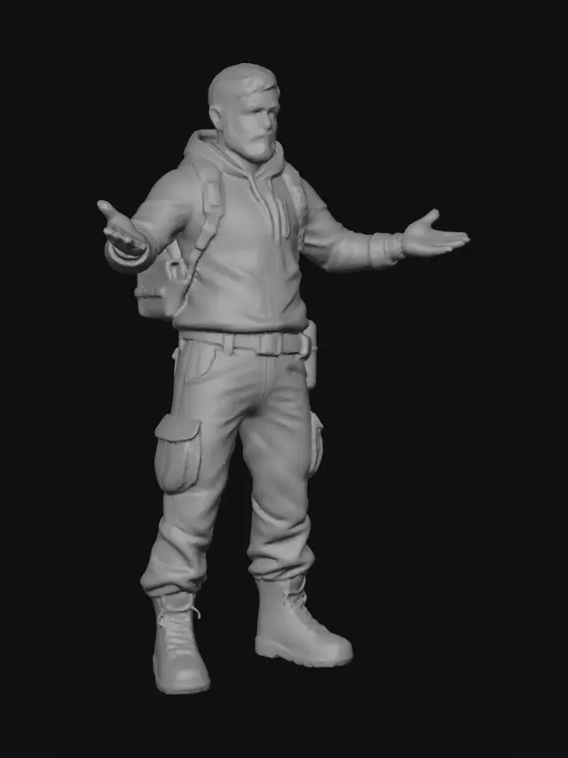 3D model for a survivalist hero for MY seattler based zombie game.. seattle attire not holding anything so i can animate easily