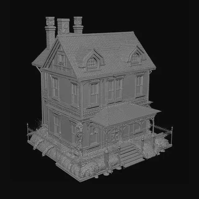 3D model for make a old victorian house that has been sitting for ages during the zombie appacolypse