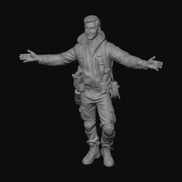 3D model for a survivalist hero for MY seattler based zombie game.. seattle attire not holding anything so i can animate easily