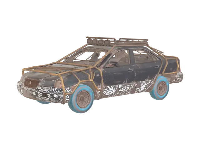 Modèle 3D Scrapyard Survivor - Torn, généré par IA