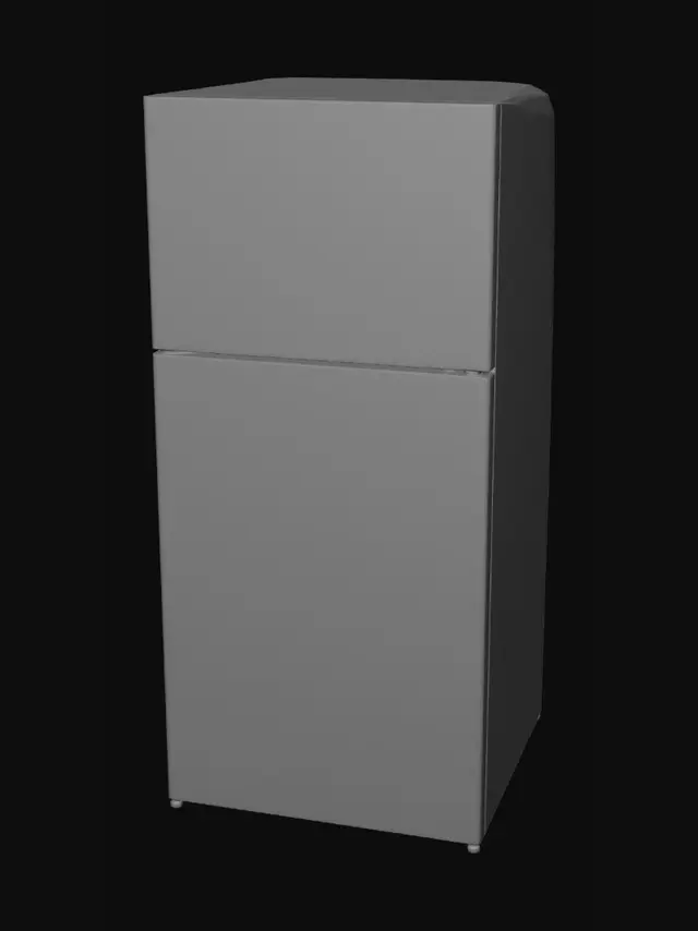 3D model for White top-freezer refrigerator