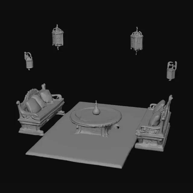 3D model for جلسه عربيه ارضيه حقت مجالس وتكون قديمه