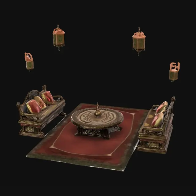 3D model for جلسه عربيه ارضيه حقت مجالس وتكون قديمه