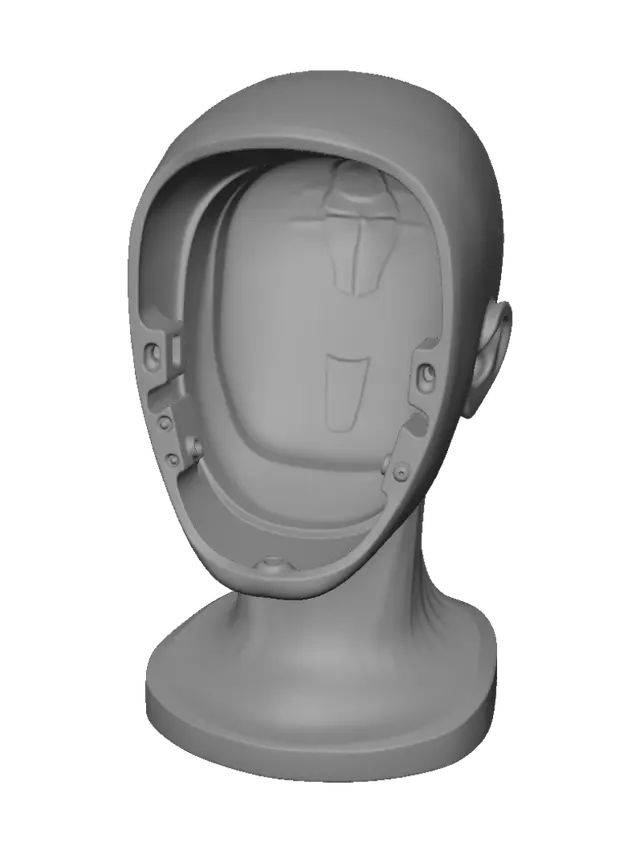 3D model for Anatomical Head with Helmet Cutaway