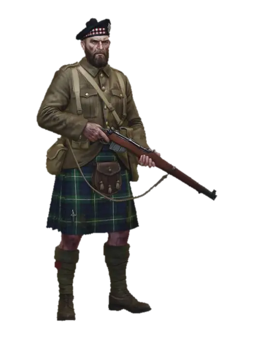 Highland Rifleman - Ww1 3D model, vytvořený pomocí AI