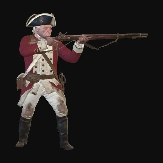 3D model for Redcoat Firing a Musket