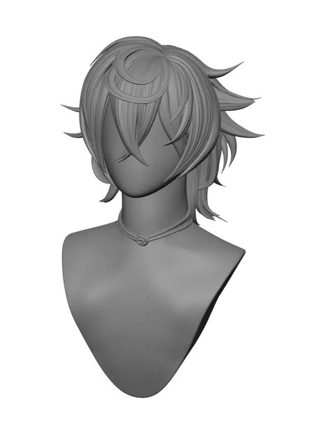 3D model for Ornate Anime Boy Hair