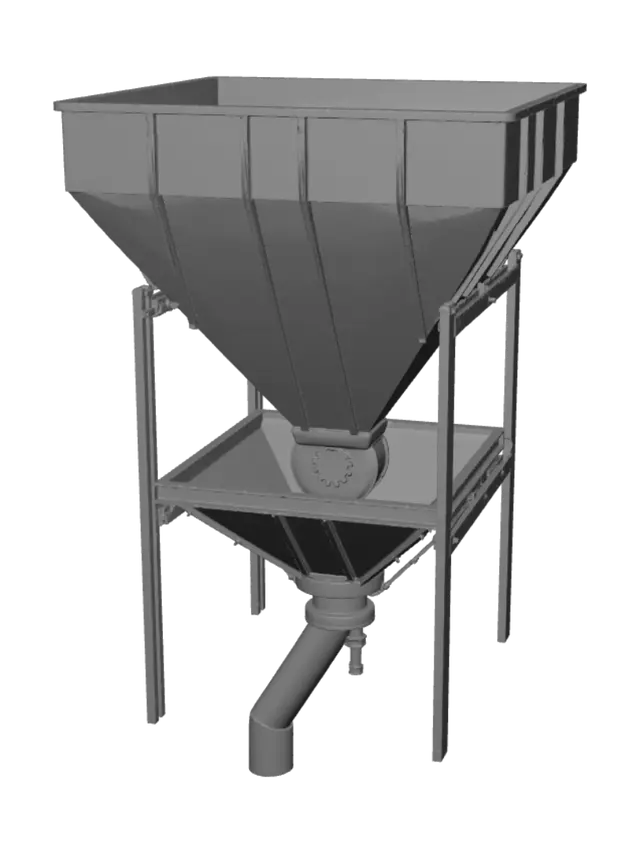 3D model for Hopper Feeder on Steel Frame