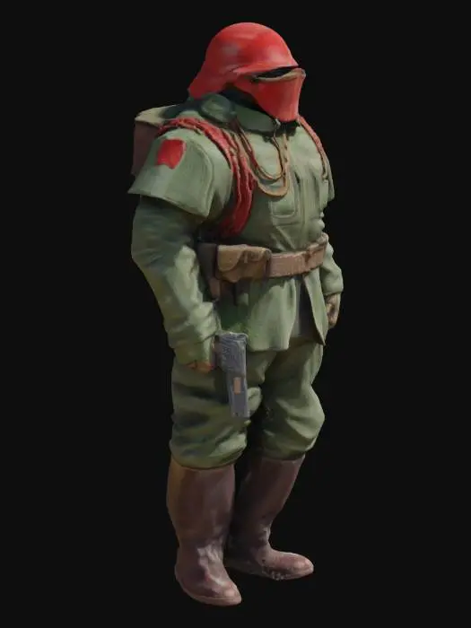 3D model for Futuristic Soldier in Red Helmet