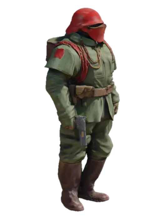 3D model for Futuristic Soldier in Red Helmet
