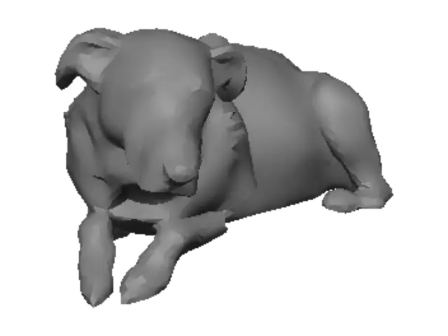 3D model for Relaxed Brown Dog on a Couch