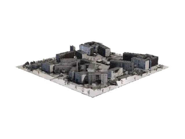 Desolation Urban Landscape - Metropolis 3D model, vytvořený pomocí AI
