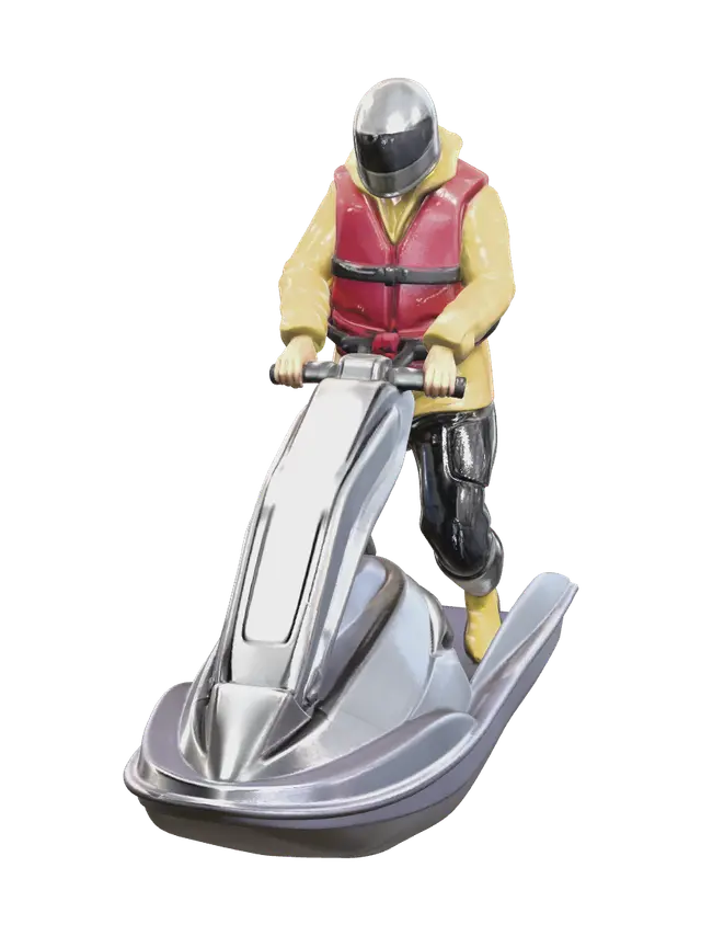 Fantasy Jet Ski - Watercraft 3D model, vytvořený pomocí AI
