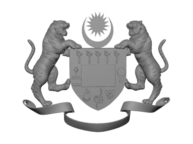 3D model for Coat of Arms of Malaysia