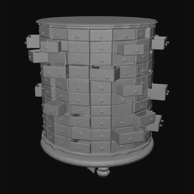 3D model for Round Apothecary Cabinet