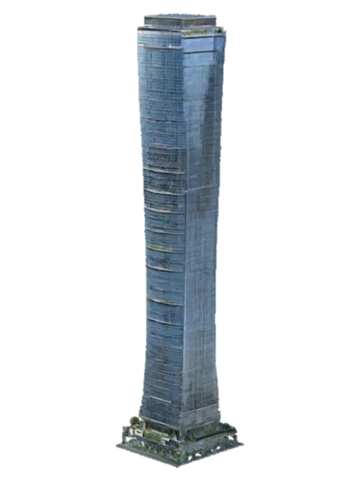 Glass skyscraper, steel high-rise, office tower, residential condominium,… 3D model, vytvořený pomocí AI