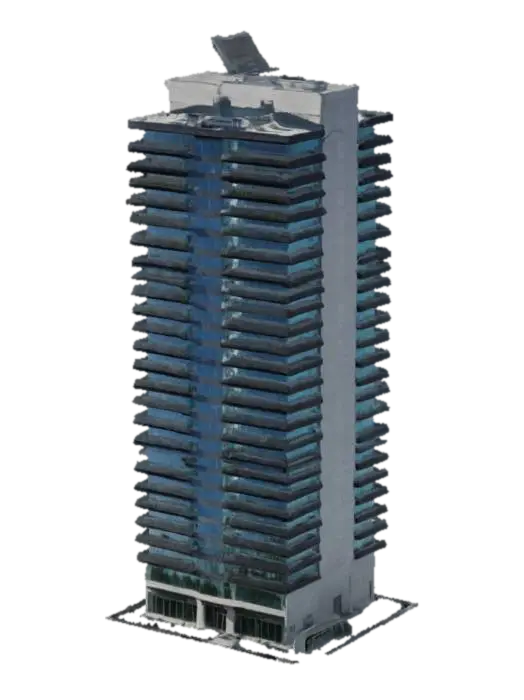 modern city building - Skyscraper 3D model, vytvořený pomocí AI