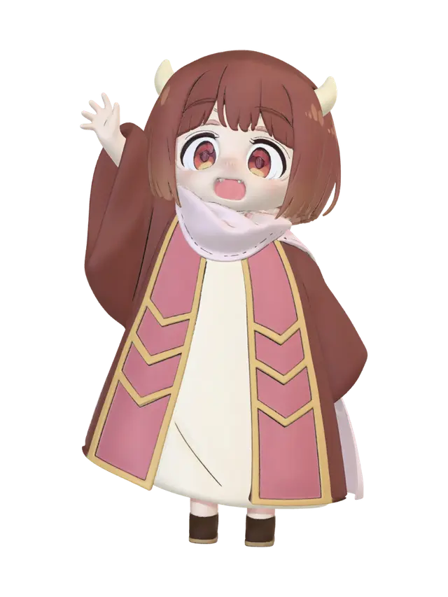3D model for Waving Horned Girl