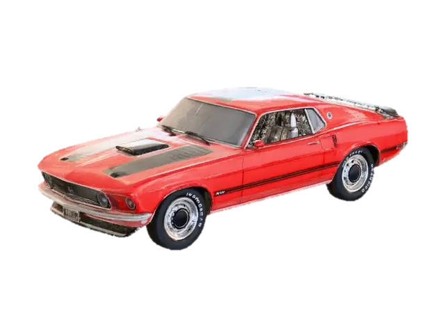 1969 Ford Mustang Mach 1 - Car 3D model, vytvořený pomocí AI