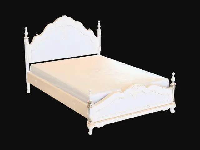 3D model for Ornate White Bedframe W/Mattress