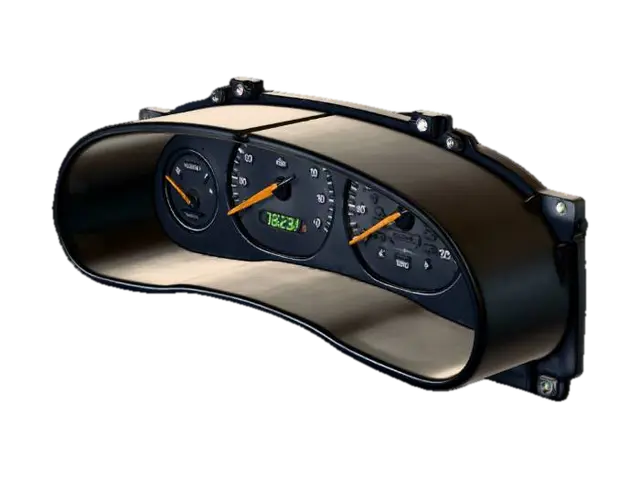 90s Sedan Interior Dashboard Instrument Cluster 3D model, vytvořený pomocí AI