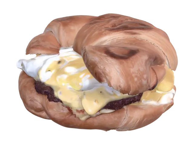 3D model for Egg and Cheese Croissant
