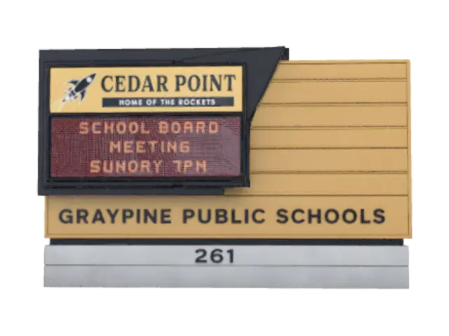 3D model for Cedar Point School Sign with School Board Meeting Announcement