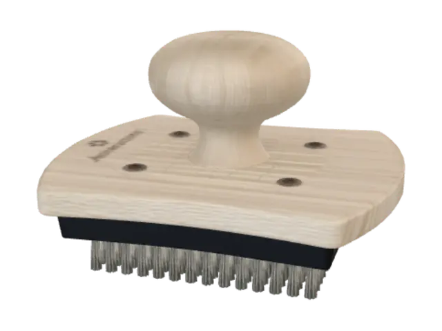 3D model for Wooden hand brush with metal bristles