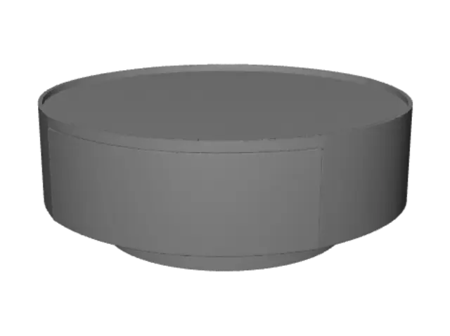 3D model for Round Walnut Coffee Table with Hidden Drawer