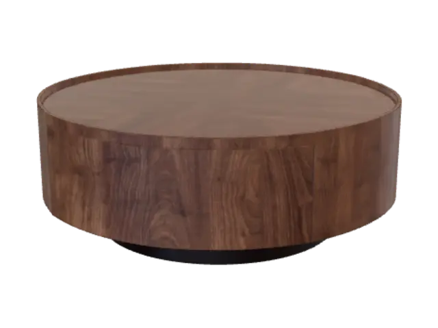 3D model for Round Walnut Coffee Table with Hidden Drawer