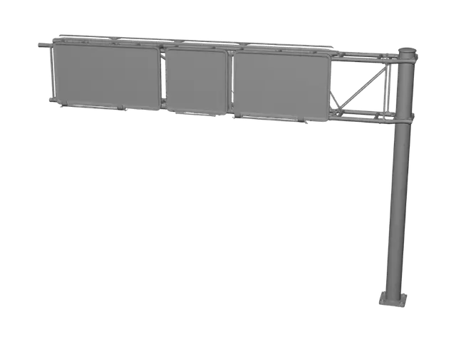 3D model for Three Green Highway Sign Panels