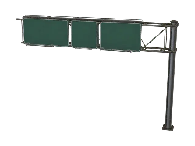 3D model for Three Green Highway Sign Panels
