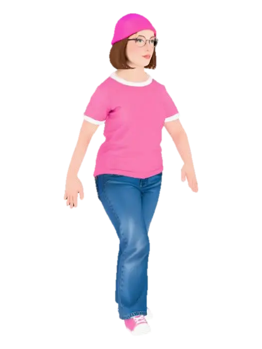 Griffin Daughter Character 3D model, vytvořený pomocí AI
