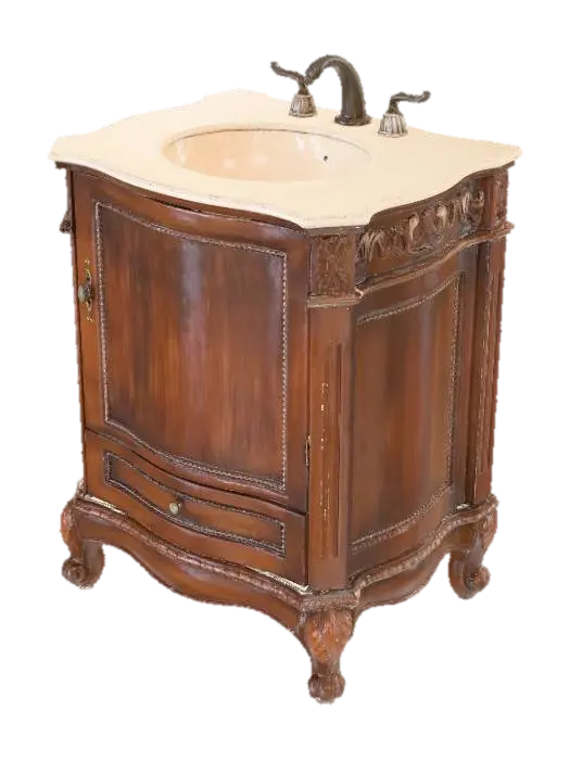 Elegant Traditional Bathroom Vanity 3D model, vytvořený pomocí AI