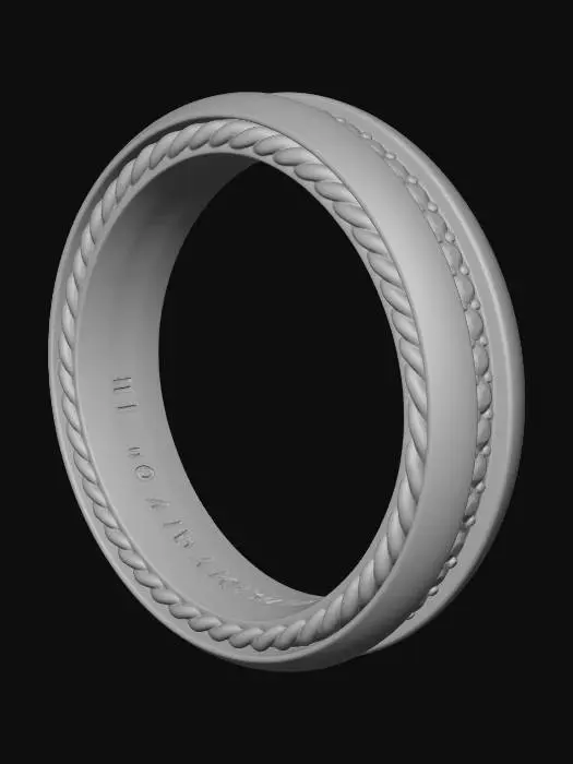 3D model for Streamline® Band Ring | Black Titanium with Diamonds, 6mm