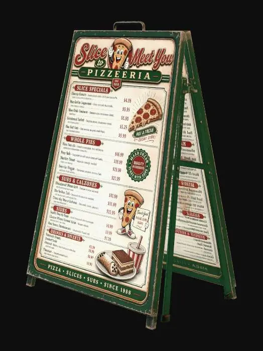 3D model for Slice to Meet You Pizzeria Menu