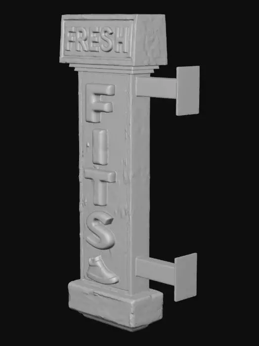 3D model for Fresh Fits Urban Wear Sign