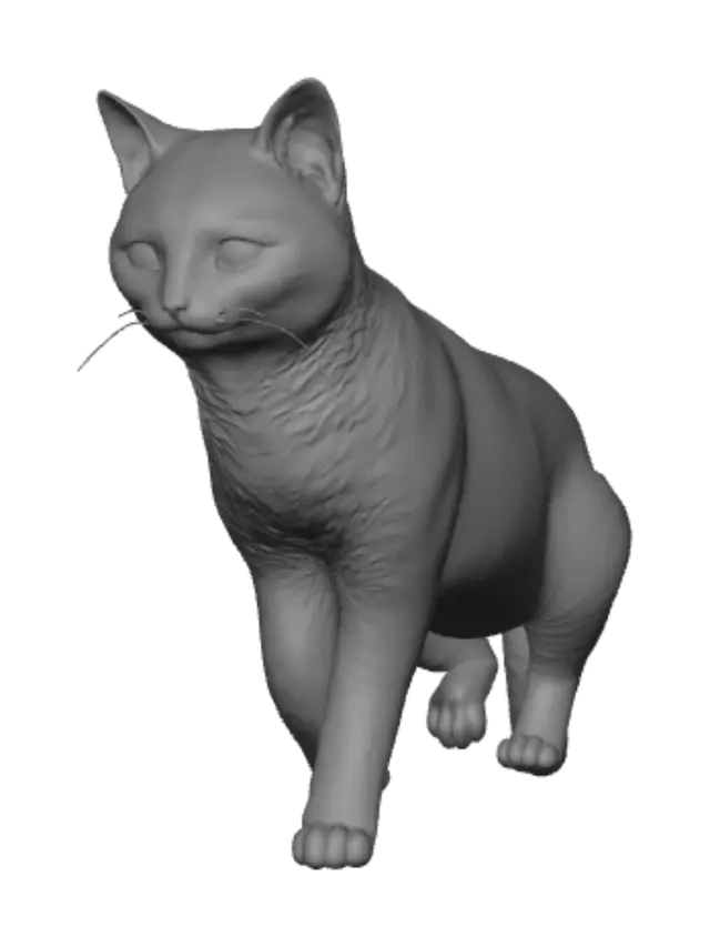 3D model for Tabby Cat in Profile
