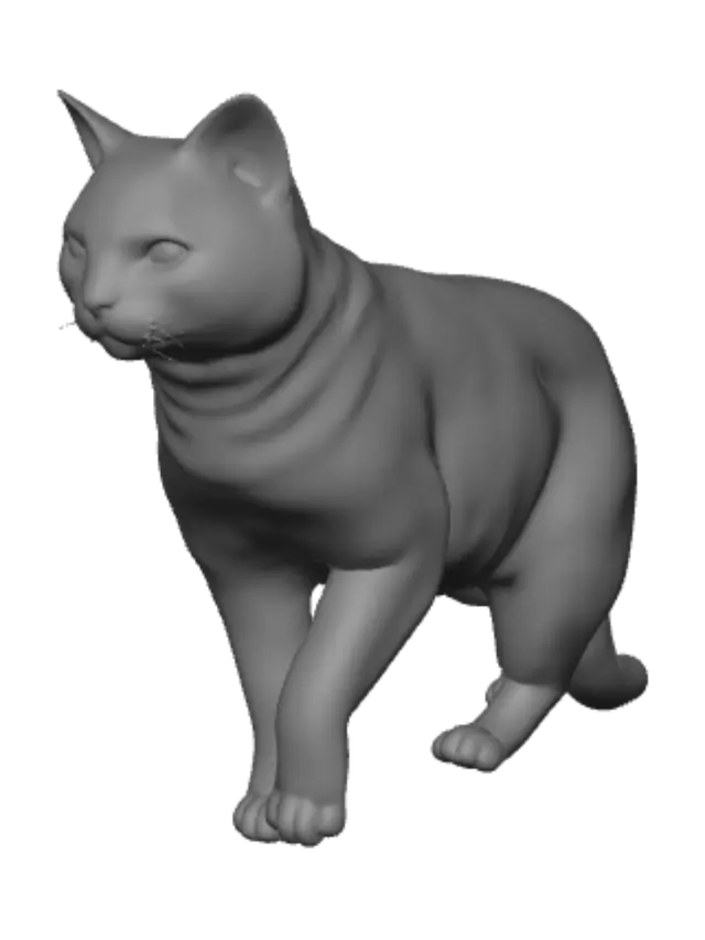 3D model for Ginger Cat in Profile
