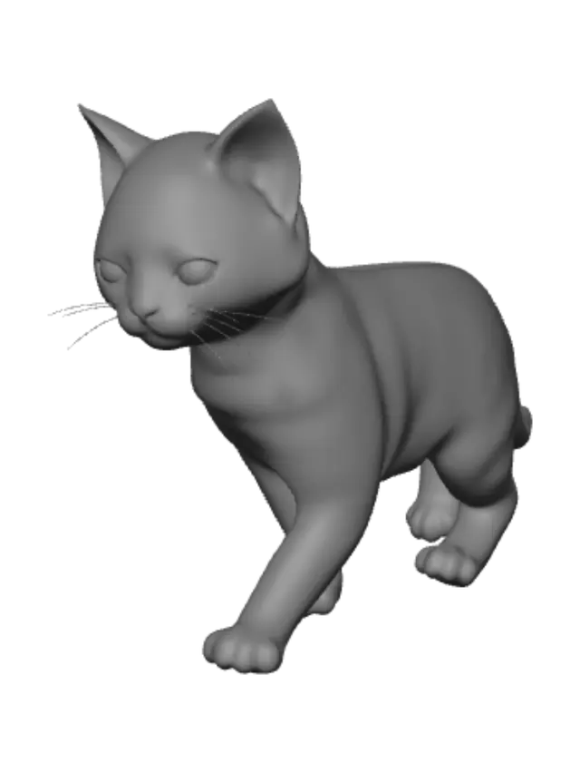 3D model for Silver Striped Kitten