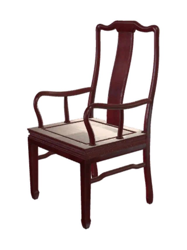 3D model for Red lacquered Chinese armchair