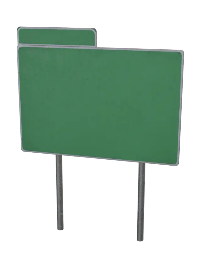 3D model for Blank Green Road Sign