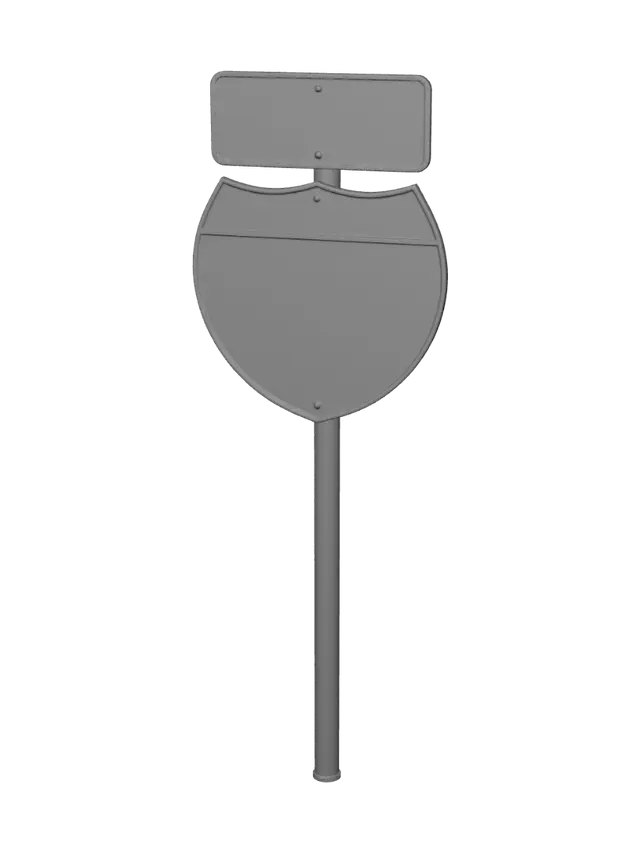 3D model for Interstate Shield on a Pole
