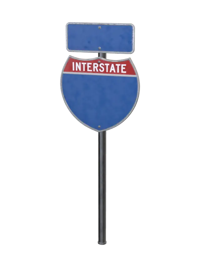 3D model for Interstate Shield on a Pole
