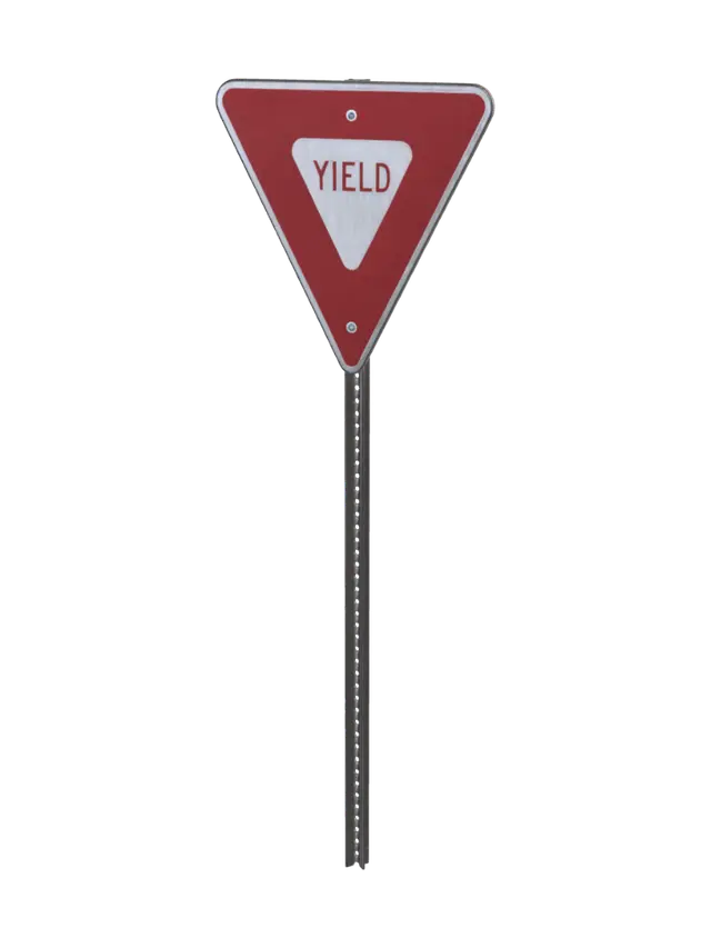 3D model for Yield Sign on a Perforated Metal Post