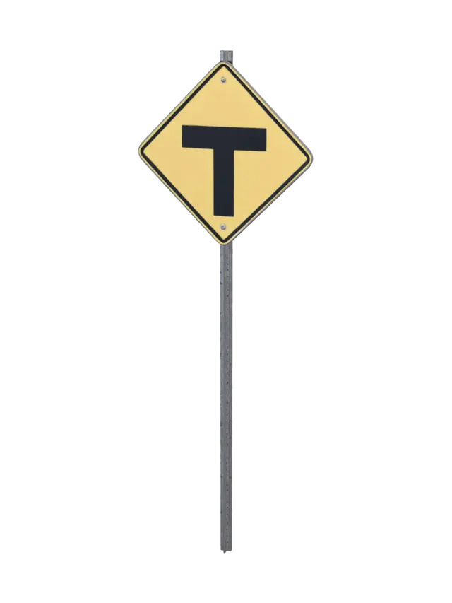 3D model for T-intersection warning sign