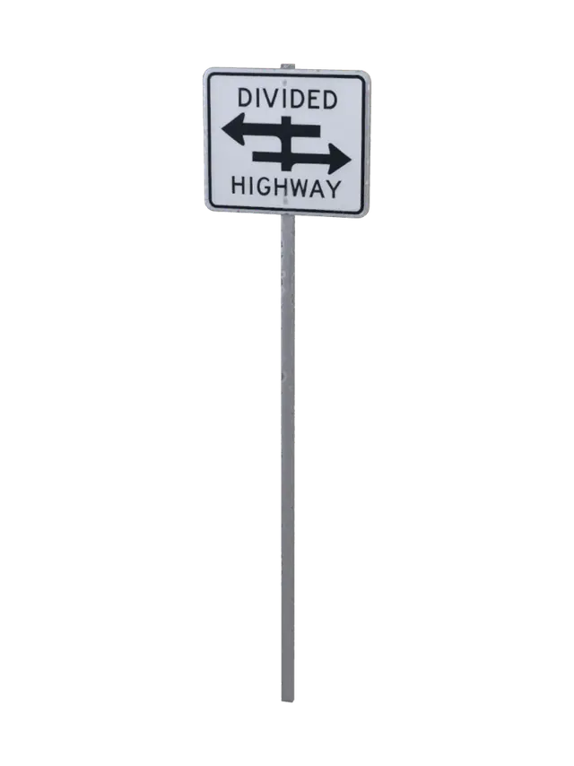 3D model for Divided Highway Sign